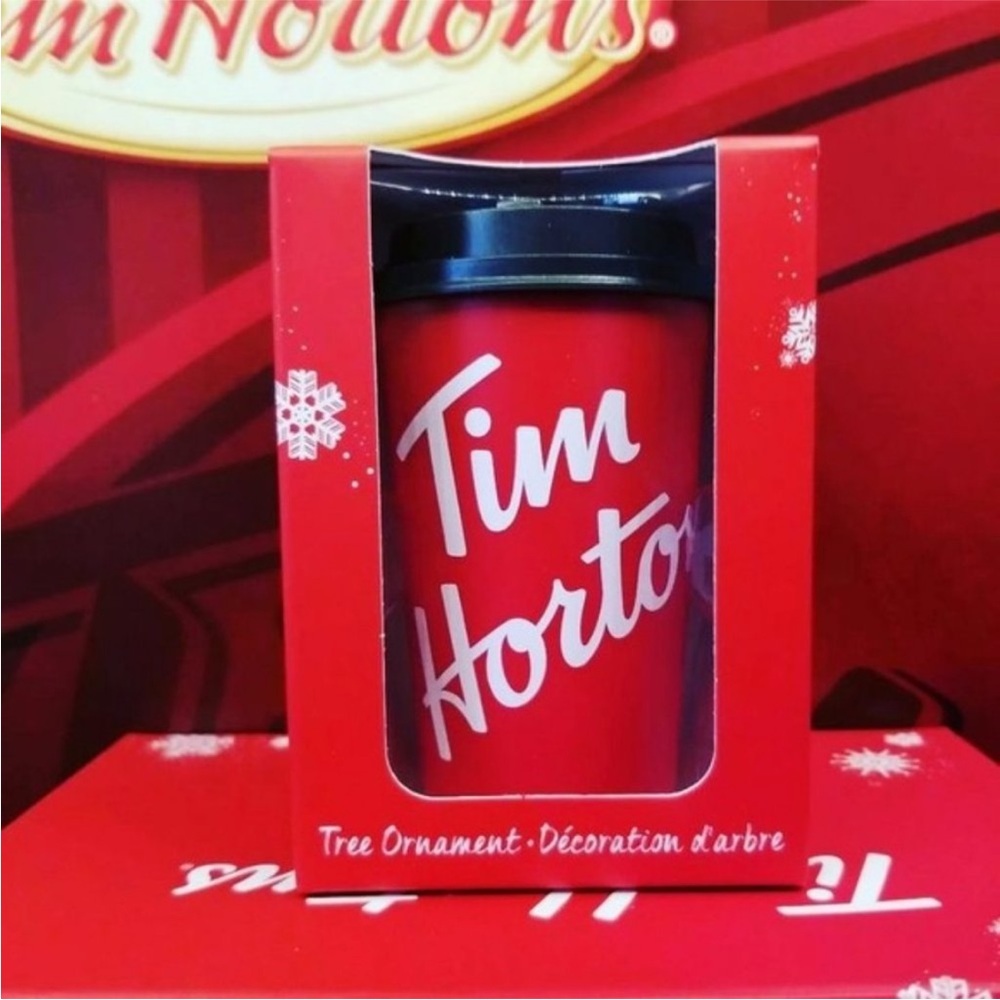 Tim Horton’s red cup Coffee Mug Holiday Christmas Tree collectible Ornament